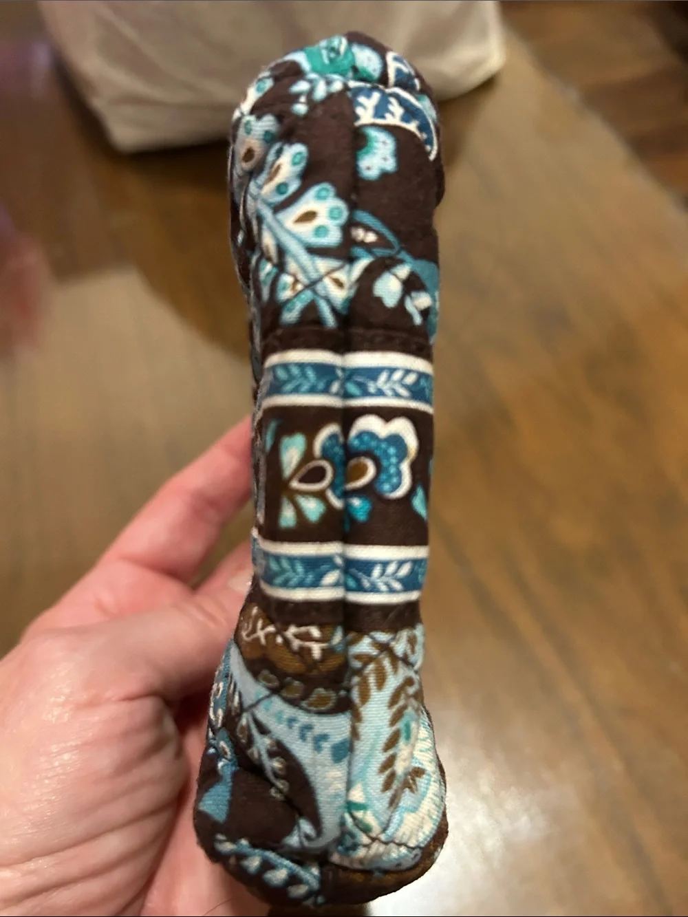 Vera Bradley Brown and Teal Floral Kiss-Lock Coin Purse - Picture 4 of 4